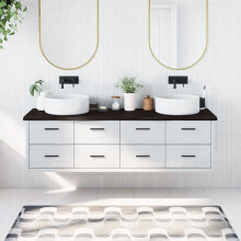 Berkfield Bathroom Countertop Dark Brown 180x60x(2-4) cm Treated Solid Wood