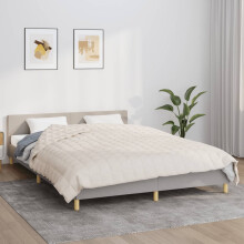 Berkfield Weighted Blanket Light Cream 220x240 cm King 11 kg Fabric