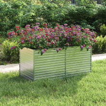 Berkfield Garden Raised Bed 160x80x77 cm Galvanized Steel Silver