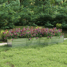 Berkfield Garden Raised Bed 320x80x45 cm Galvanized Steel Silver
