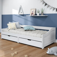 Berkfield Day Bed with 2 Drawers without Mattress "IRUN" White 90x200 cm