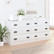 Berkfield Sideboards 2 pcs High Gloss White Engineered Wood