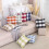 Bränt orange buffelpläd örngott 18x18 set med 2 4