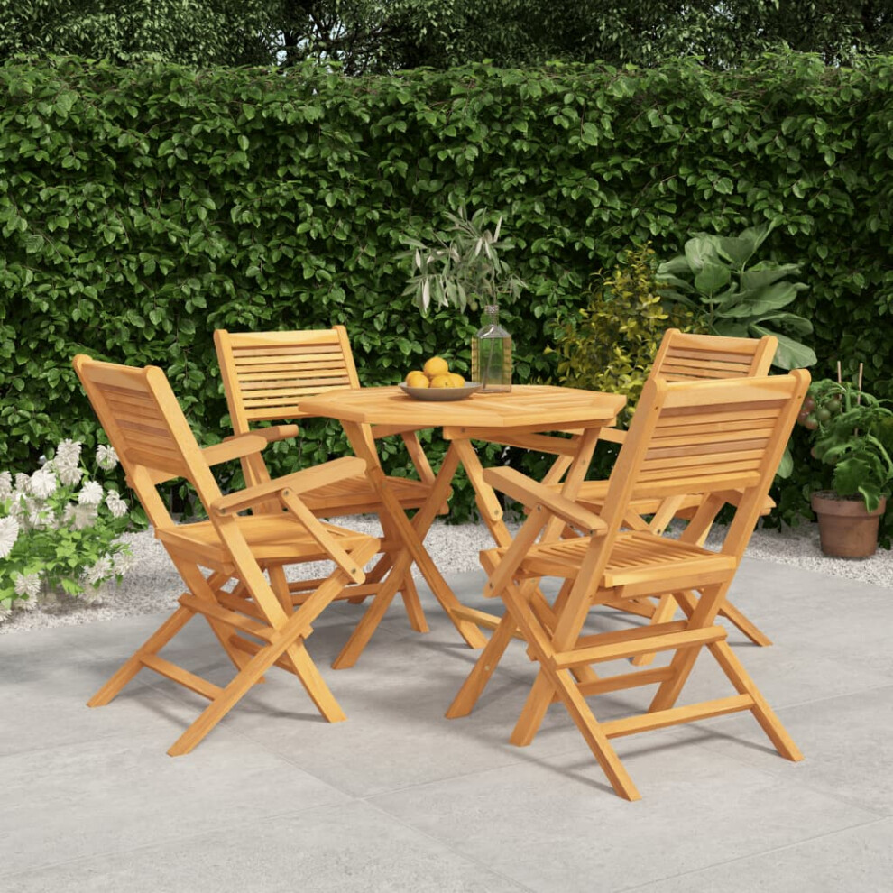 Berkfield 5 Piece Garden Dining Set Solid Wood Teak-image-OPC-PTFSZCM-NEW