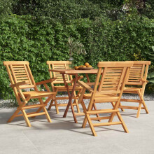 Berkfield Folding Garden Chairs 4 pcs 56x63x90 cm Solid Wood Teak