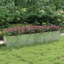 Berkfield Garden Raised Bed 480x80x77 cm Galvanized Steel Silver
