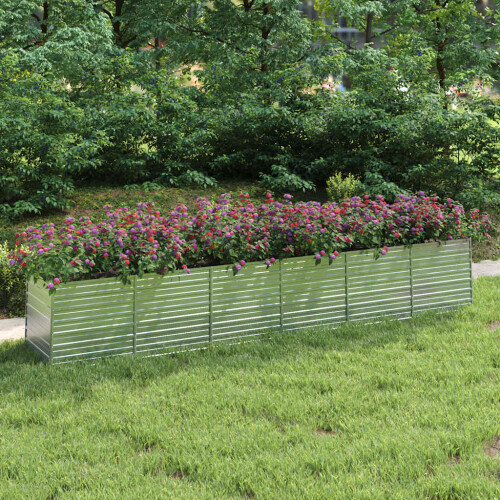 Berkfield Garden Raised Bed 480x80x77 cm Galvanized Steel Silver