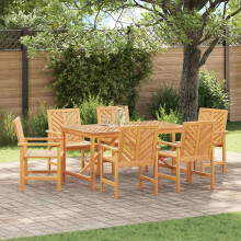 Berkfield Dining Chair 6 pcs Natural 62.5 x 59 x 89 cm Solid Acacia Wood