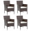 Berkfield Garden Dining Chairs 4 pcs Poly Rattan Brown 1