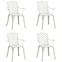 Berkfield Garden Chairs 4 pcs Cast Aluminium White
