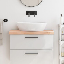 Berkfield Bathroom Countertop 80x40x(2-6) cm Untreated Solid Wood