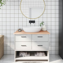 Berkfield Bathroom Countertop 100x60x2 cm Untreated Solid Wood