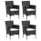 Berkfield Garden Dining Chairs 4 pcs Poly Rattan Black 1