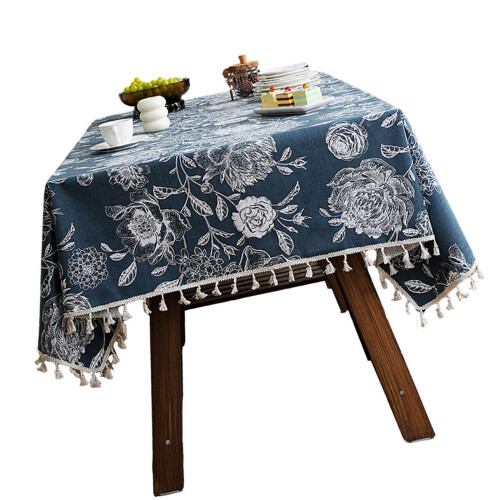 Stylish Florals Pattern Tablecloth Waterproofs-150 150cm SL