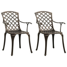 Berkfield Garden Chairs 2 pcs Cast Aluminium Bronze