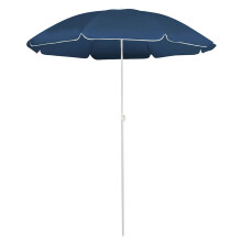 Berkfield Garden Parasol with Steel Pole Blue 180 cm