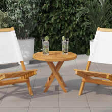 Berkfield Table Top Solid Teak Wood Round 2.5 cm 50 cm
