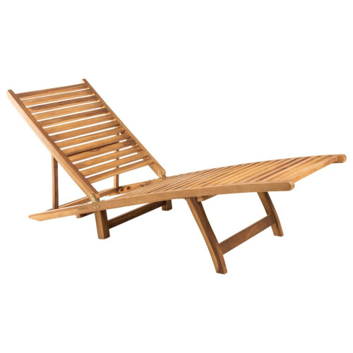 Berkfield Sun Lounger Solid Teak Wood