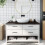 Berkfield Bathroom Countertop Dark Brown 100x50x(2-4) cm Treated Solid Wood 1
