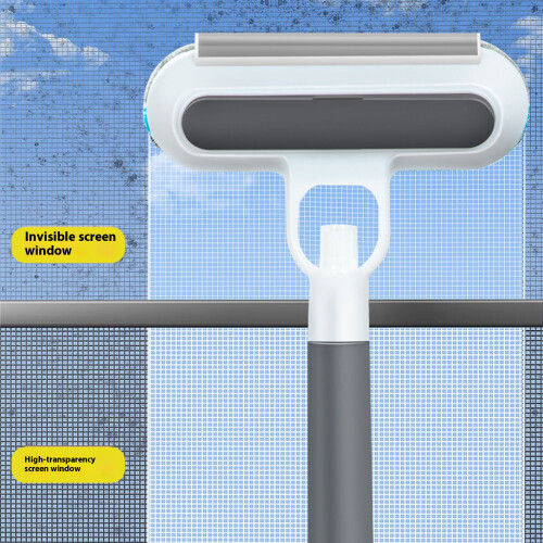 Pet Hair Remover Window Cleaner Tool with Ergonomic Handle-Blue 2