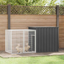 Berkfield Rabbit Cage Anthracite 200x91x100 cm Galvanised Steel