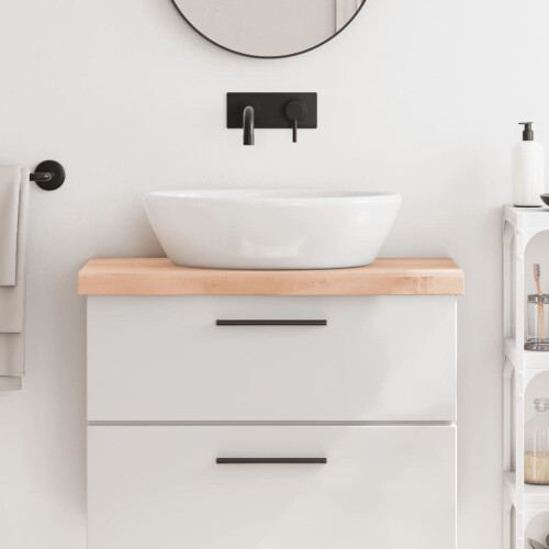 Berkfield Bathroom Countertop 80x30x(2-6) cm Untreated Solid Wood
