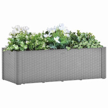 Berkfield Garden Raised Bed with Self Watering System Grey 100x43x33 cm