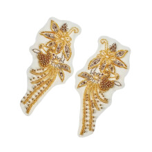 1 paire de patchs de vêtements brodés élégants, perles à ongles,