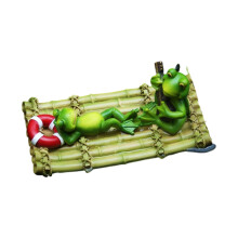Simulated Floating Frogs Garden Ornament-Frog bamboo steak