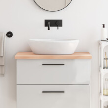 Berkfield Bathroom Countertop 80x50x(2-4) cm Untreated Solid Wood