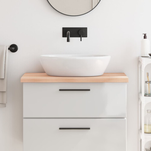 Berkfield Bathroom Countertop 80x50x(2-4) cm Untreated Solid Wood