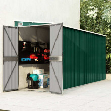 Berkfield Wall-mounted Garden Shed Green 118x382x178 cm Galvanised Steel