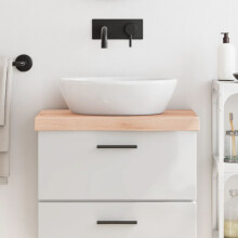 Berkfield Bathroom Countertop 60x40x(2-6) cm Untreated Solid Wood