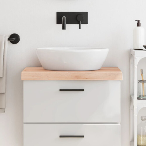 Berkfield Bathroom Countertop 60x40x(2-6) cm Untreated Solid Wood