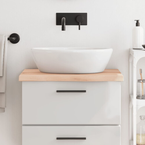 Berkfield Bathroom Countertop 60x50x(2-4) cm Untreated Solid Wood