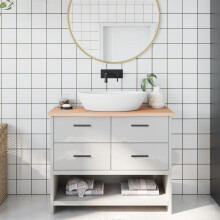 Berkfield Bathroom Countertop 100x30x2 cm Untreated Solid Wood