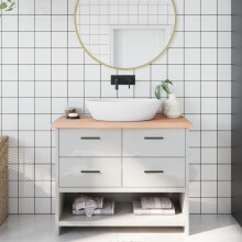 Berkfield Bathroom Countertop 100x30x(2-4) cm Untreated Solid Wood