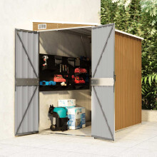 Berkfield Wall-mounted Garden Shed Brown 118x194x178 cm Galvanised Steel