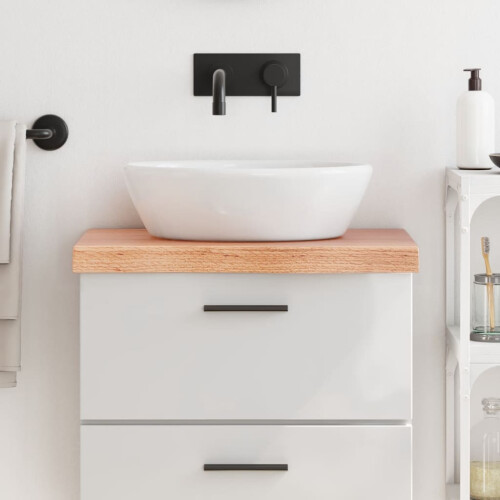 Berkfield Bathroom Countertop Light Brown 60x30x(2-6) cm Treated Solid Wood