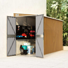 Berkfield Wall-mounted Garden Shed Brown 118x288x178 cm Galvanised Steel