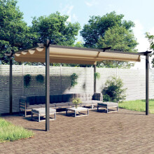 Berkfield Garden Gazebo with Retractable Roof 4x3 m Taupe