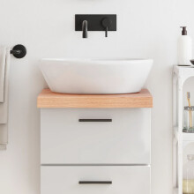 Berkfield Bathroom Countertop Light Brown 40x60x(2-6) cm Treated Solid Wood