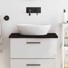 Berkfield Bathroom Countertop Dark Brown 60x50x2 cm Treated Solid Wood