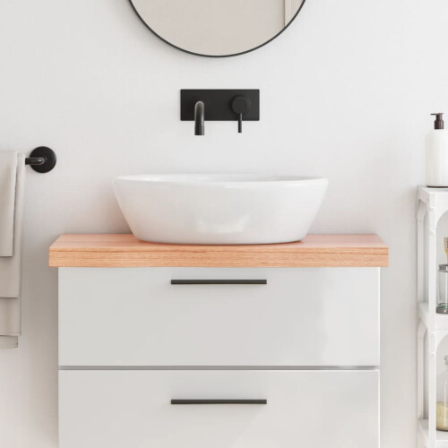 Berkfield Bathroom Countertop Light Brown 80x30x(2-6) cm Treated Solid Wood
