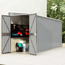 Berkfield Wall-mounted Garden Shed Grey 118x382x178 cm Galvanised Steel