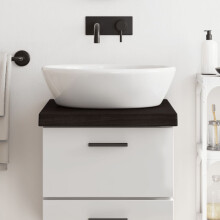 Berkfield Bathroom Countertop Dark Brown 40x60x(2-6) cm Treated Solid Wood