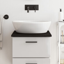 Berkfield Bathroom Countertop Dark Brown 40x50x2 cm Treated Solid Wood