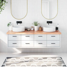Berkfield Bathroom Countertop Light Brown 180x50x(2-6)cm Treated Solid Wood