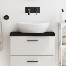 Berkfield Bathroom Countertop Dark Brown 60x40x(2-4) cm Treated Solid Wood