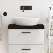 Berkfield Bathroom Countertop Dark Brown 60x40x(2-6) cm Treated Solid Wood